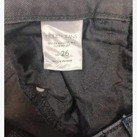 Hidden Black Raw Hem Skinny Stretchy High Rise Ankle Jeans Size 26 - Picture 9 of 12